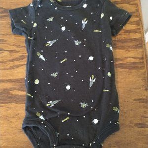 SPACE THEMED ONESIES - 3 PIECES - SIZES 3 MO / 6 MO / 12 MO